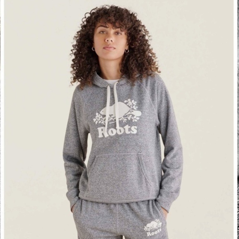 Roots Kids Logo Cotton Blend Hoodie